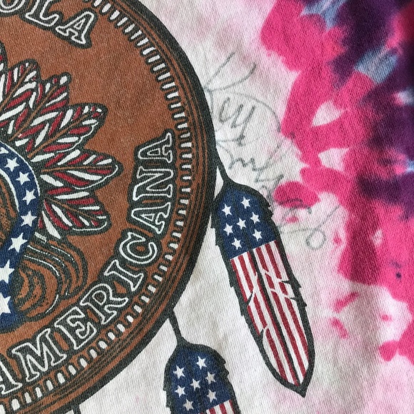 Vintage Keith Secola Native Americana Signed Tie Dye Tee Shirt - Picture 3 of 7